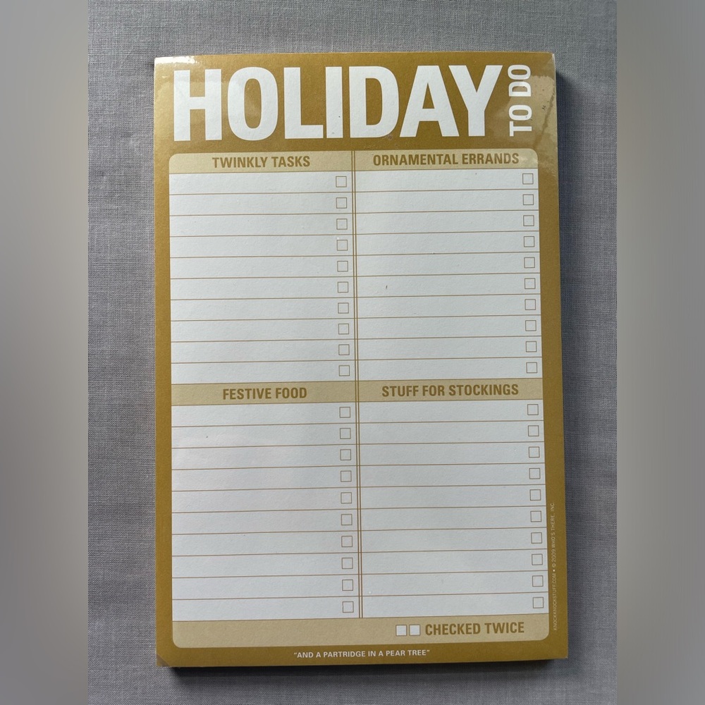 NEW 60 Sheets Holiday To Do List Notepad 6x9